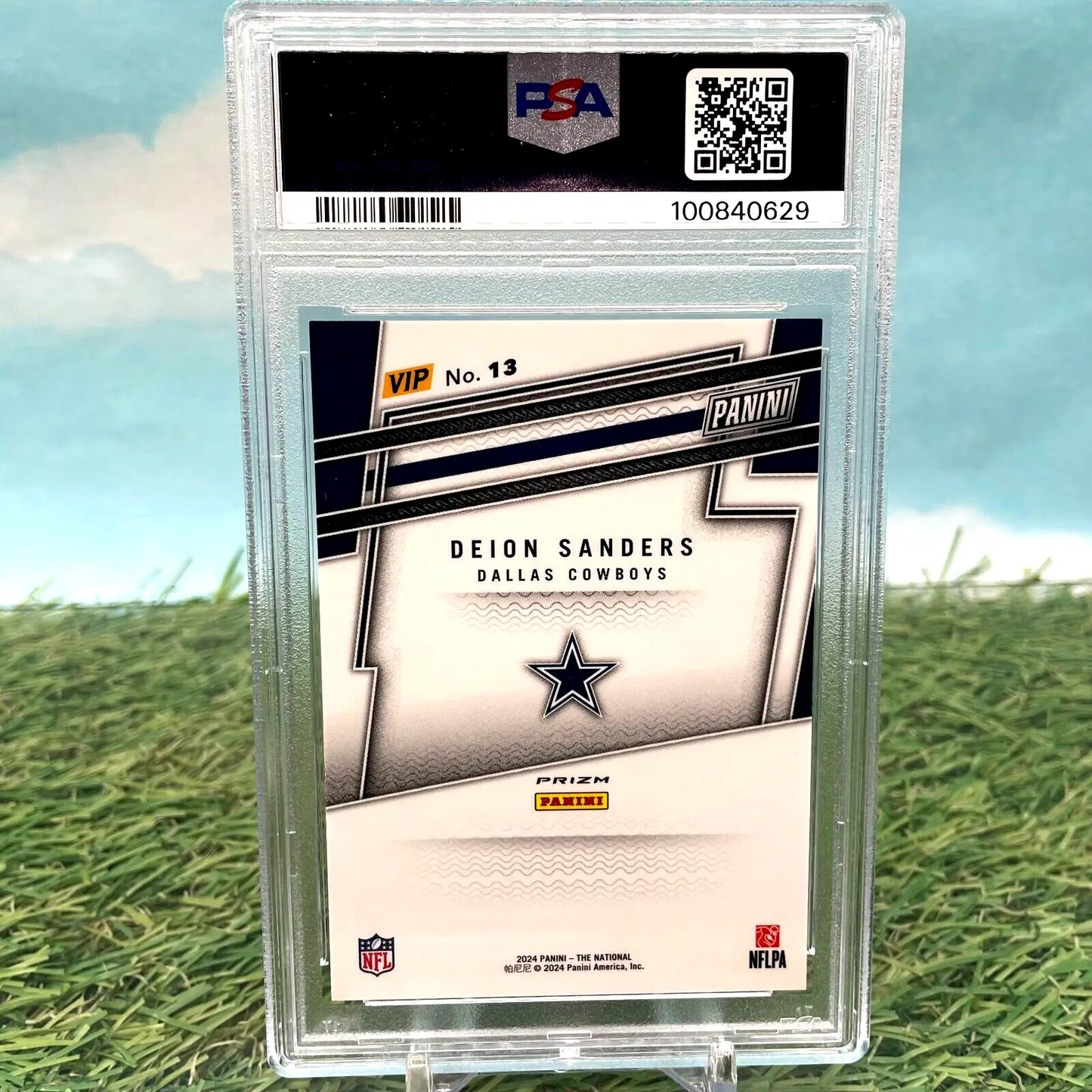 Encased Deion Sanders Dallas Cowboys card from 2024 National Convention VIP Gold Pack