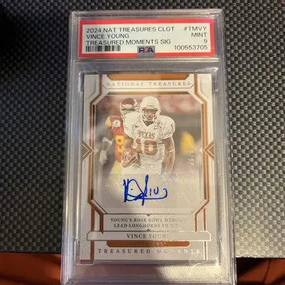 Graded 2024 National Treasures Collegiate Vince Young autographed football card PSA 9