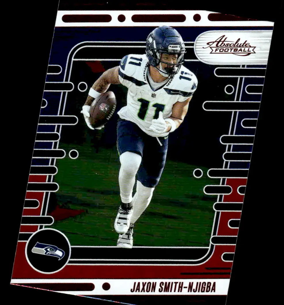 Jaxon Smith-Njigba trading card from 2024 Panini Absolute #94 in red and blue