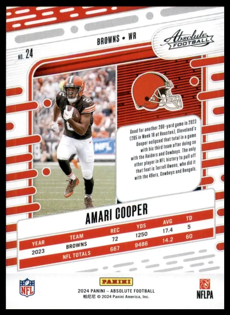 2024 Panini Absolute Amari Cooper #24 Cleveland Browns Football Card NFL Sports - Football Card