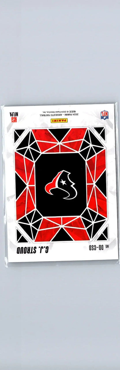 Houston Texans stained glass football card from Panini Absolute Stroud Draft Diamonds series