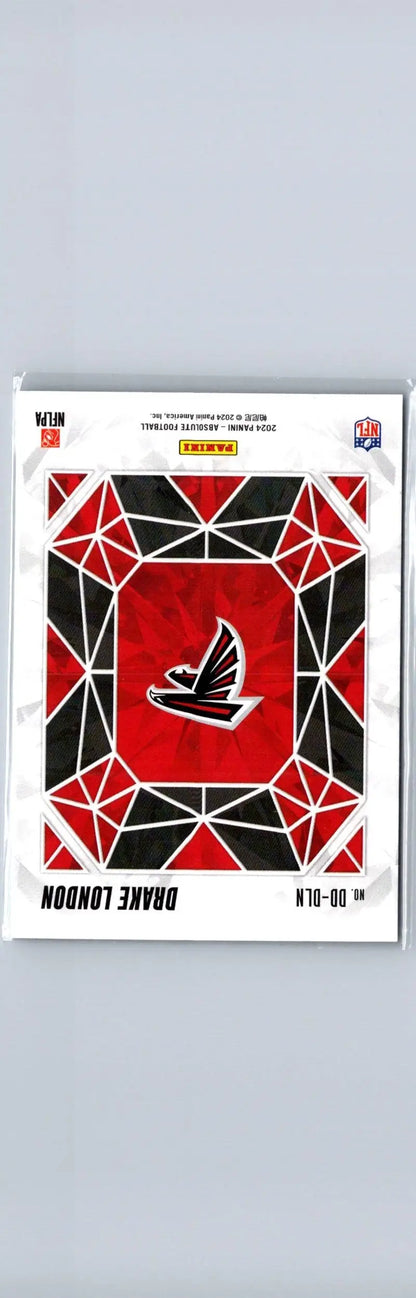 Atlanta Falcons trading card featuring Drake London from 2024 Panini Absolute London Draft Diamonds