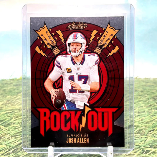 Josh Allen 2024 Panini Absolute Football ROCK OUT Insert card from Buffalo Bills