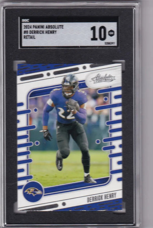 Graded Derrick Henry football card from 2024 Panini Absolute Retail SGC 10