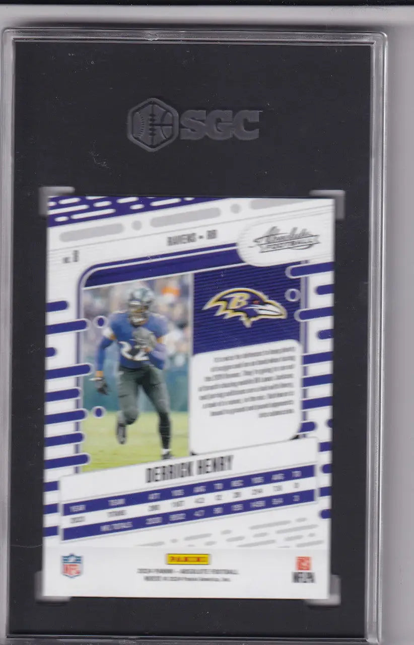 Graded Derrick Henry football card from 2024 Panini Absolute Retail SGC 10 Ravens