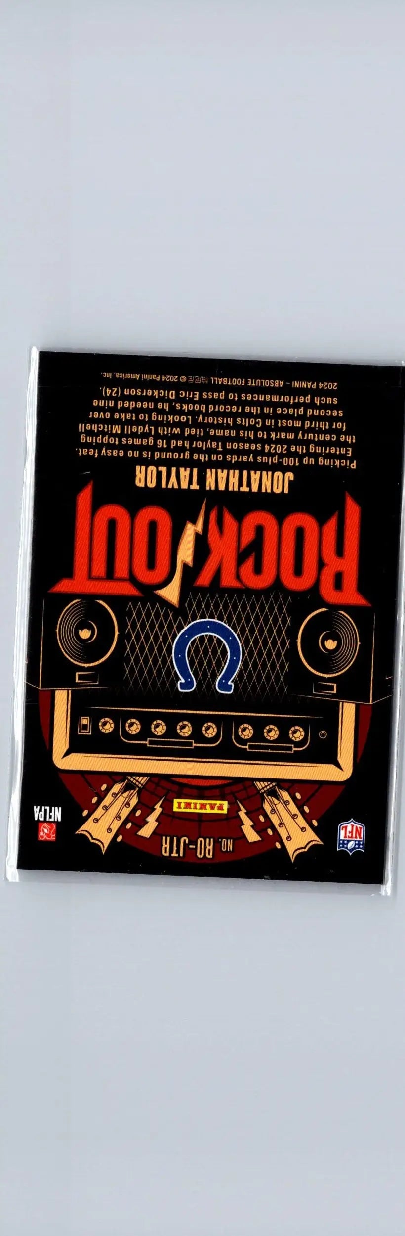 Indianapolis Colts Jonathan Taylor trading card from 2024 Panini Absolute Taylor Rock series