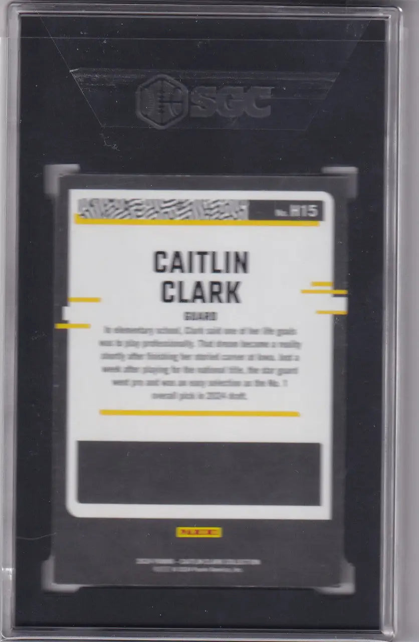 Caitlin Clark basketball card from 2024 Panini Caitlin Clark Highlights SGC 8.5