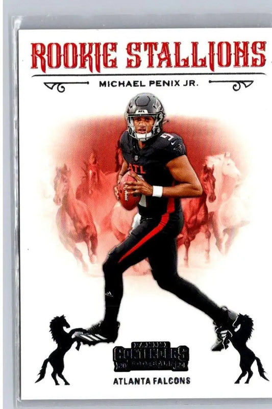 Michael Penix Jr rookie football card from Panini Contenders Rookie Stallions collection