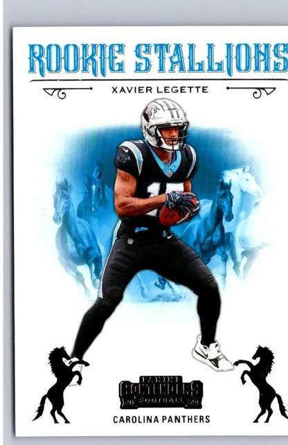 Xavier Legette rookie football card from 2024 Panini Contenders Legette Rookie Stallions series