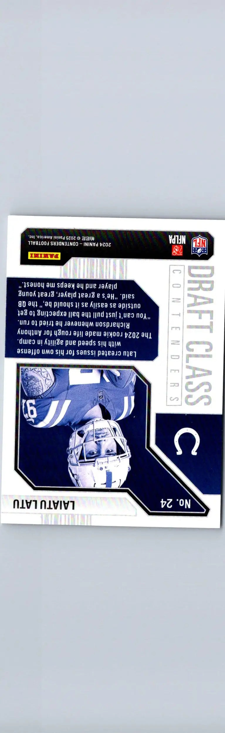 Laiatu Latu football card from 2024 Panini Contenders Laiatu Latu Draft Class