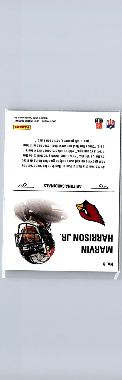 Marvin Harrison Jr. Rookie Stallions Red football card from Panini Contenders 2024