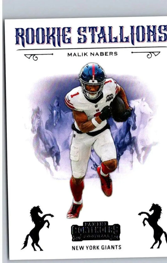 Malik Nabers rookie card from 2024 Panini Contenders Nabers Rookie Stallions
