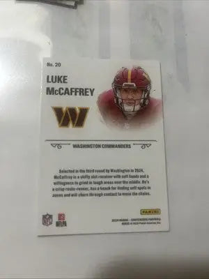 Luke McCaffrey football card from 2024 Panini Contenders Football product