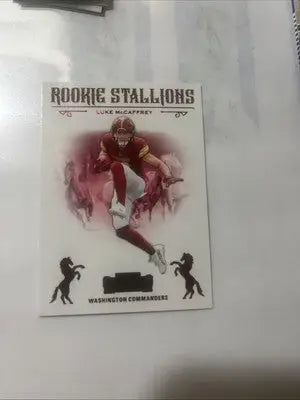 Luke McCaffrey Rookie Stallions football card from Panini Contenders Football 2024