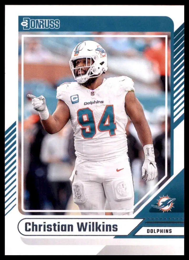 Christian Wilkins Miami Dolphins football card from 2024 Panini Donruss collection