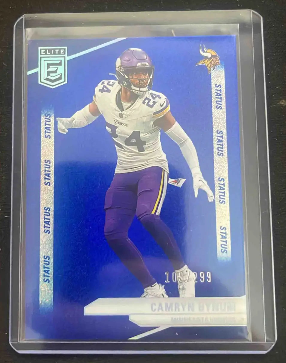 Blue Panini Donruss Elite Camryn Bynum football trading card Vikings #30 /299