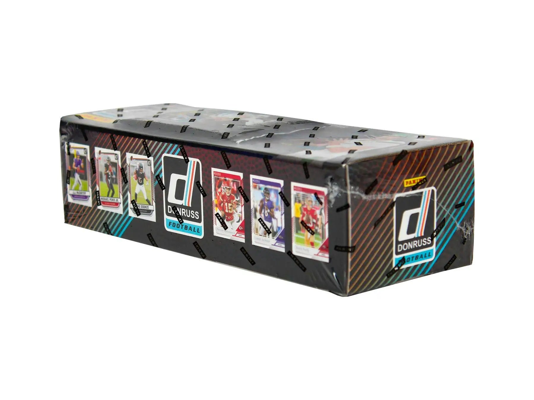 Sealed Donruss Football card box from 2024 Panini Donruss Football Hobby Factory Set featuring Optic Rated Rookie
