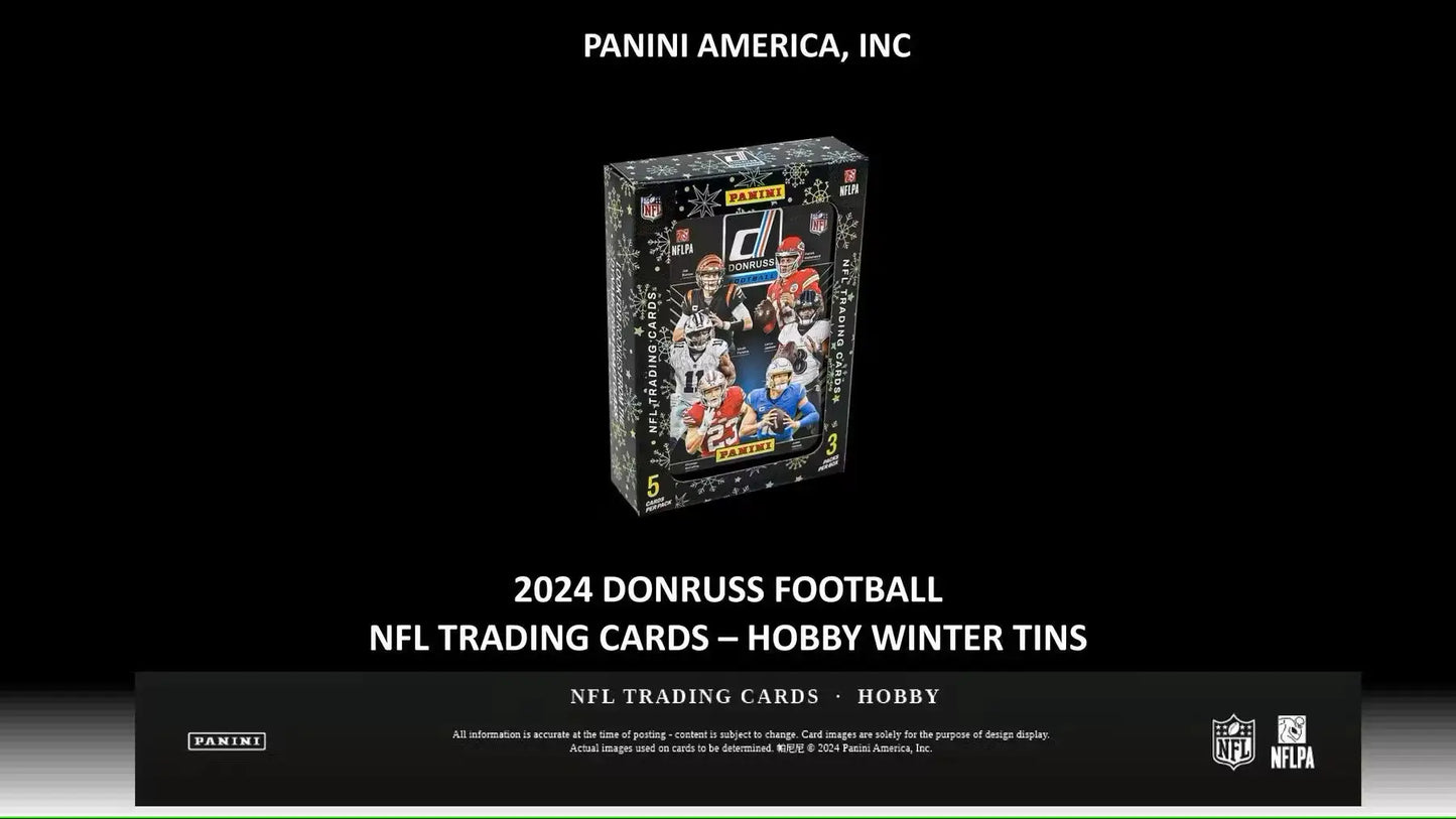 2024 Panini Donruss Football Winter Holiday Tin with press proof collectibles