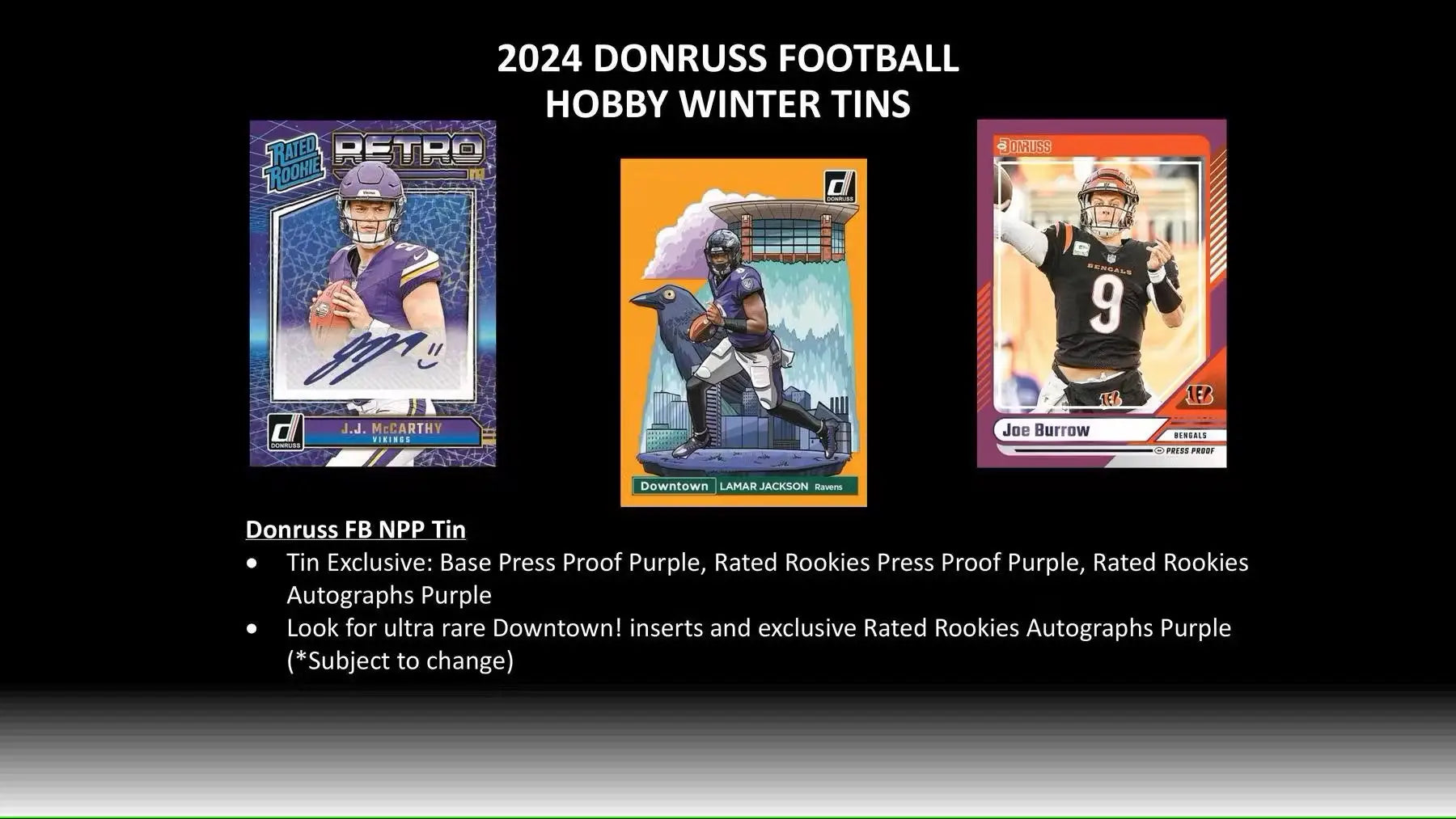 2024 Panini Donruss Football Winter Holiday Tin with press proof cards