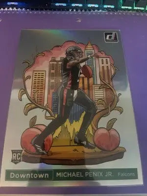 Panini Donruss Michael Penix Jr Downtown rookie trading card displayed in 2024 product