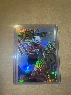 Football rookie card featuring Marvin Harrison Jr from 2024 Panini Donruss Rookie Revolution