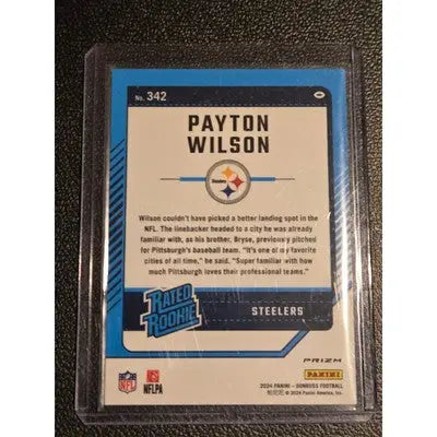 Payton Wilson Rated Rookie football card with pink refractor in 2024 Panini Donruss Optic Lot