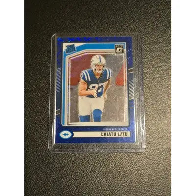 Laiatu Latu football card with pink refractor in 2024 Panini Donruss Optic Draft Picks Lot