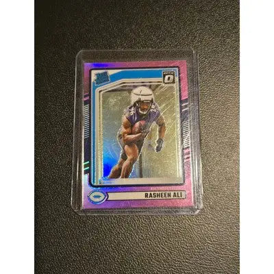 Rasheen Ali football card with pink refractor in 2024 Panini Donruss Optic draft picks lot