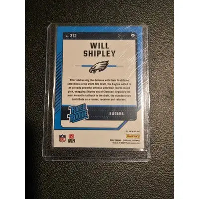 Will Shipley football card featuring pink refractor in 2024 Panini Donruss Optic Draft Picks Lot