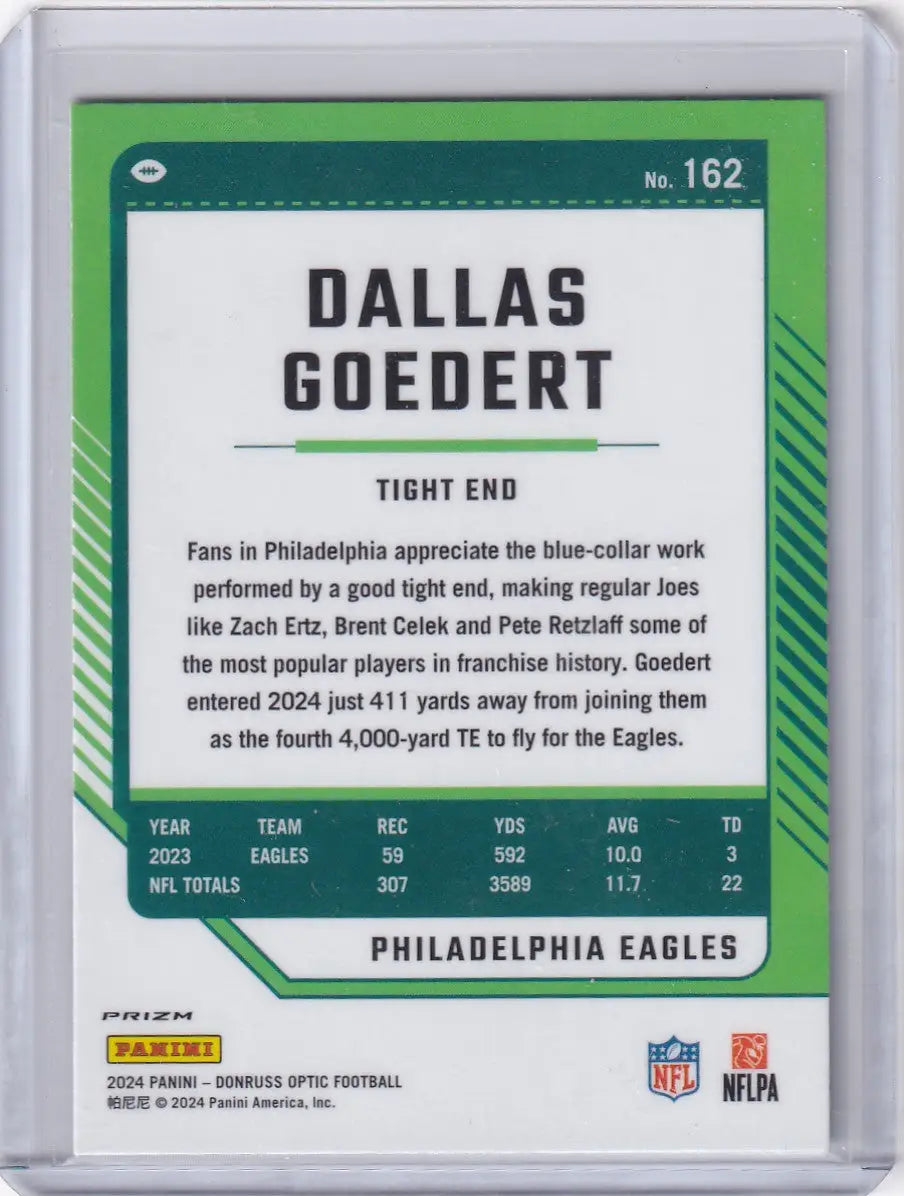 2024 Panini Donruss Optic Holo #162 Dallas Goedert - Philadelphia Eagles - Trading Card