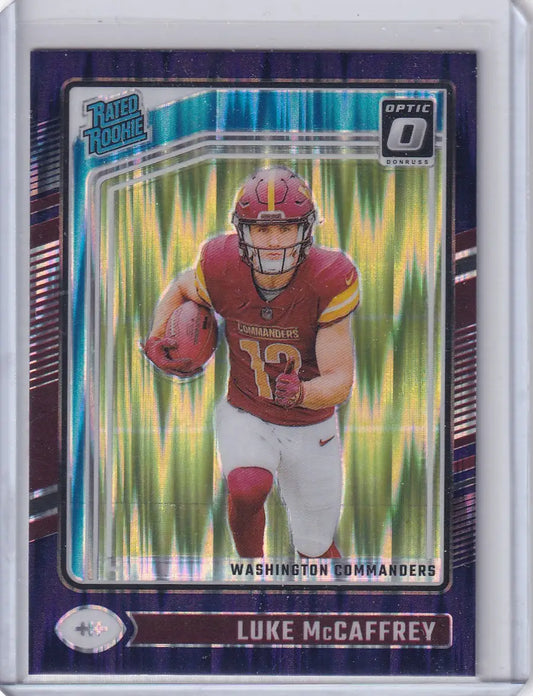 2024 Panini Donruss Optic Purple Shock #268 Luke McCaffrey - Commanders