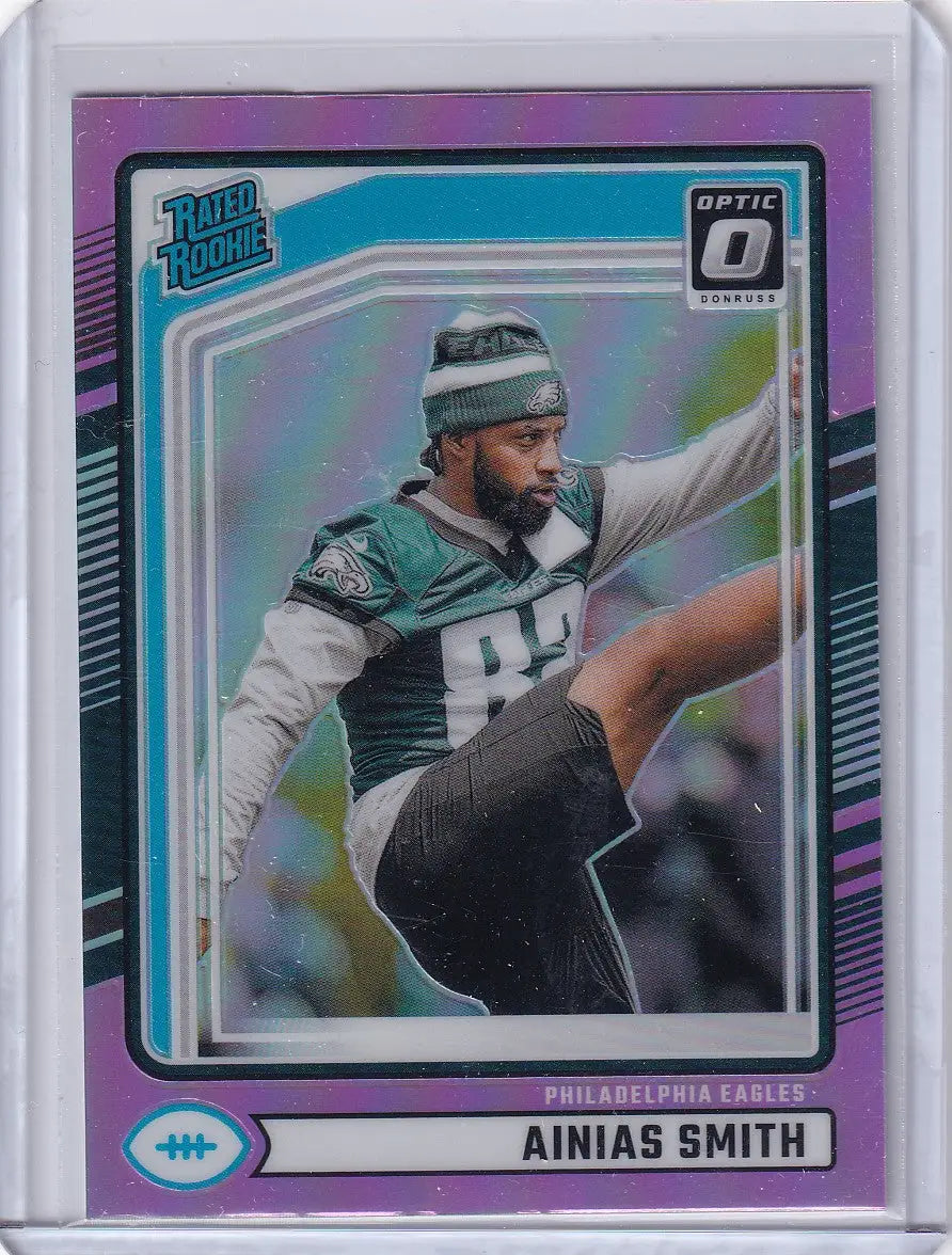 2024 Panini Donruss Pink Optic Preview Holo #365 Ainias Smith - Eagles - Trading Card