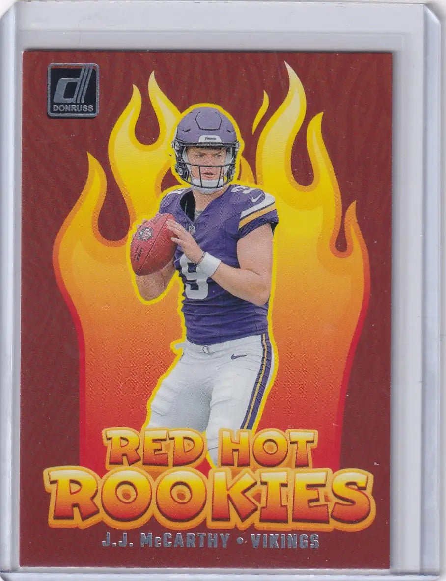 2024 Panini Donruss Red Hot Rookies #RHR-JJM JJ McCarthy - Minnesota Vikings - Trading Card