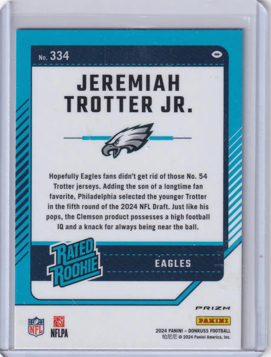 2024 Panini Donruss Red Wave Optic Preview #334 Jeremiah Trotter Jr. - Eagles - Trading Card