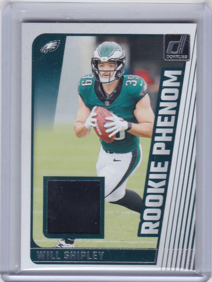 Will Shipley Philadelphia Eagles Panini Donruss Rookie Phenom patch football card
