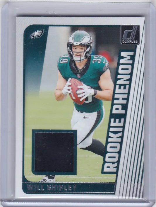 Will Shipley Philadelphia Eagles Panini Donruss Rookie Phenom patch football card