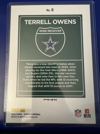 Terrell Owens Oversized Downtown Jumbo Card from Panini Donruss Terrell collection