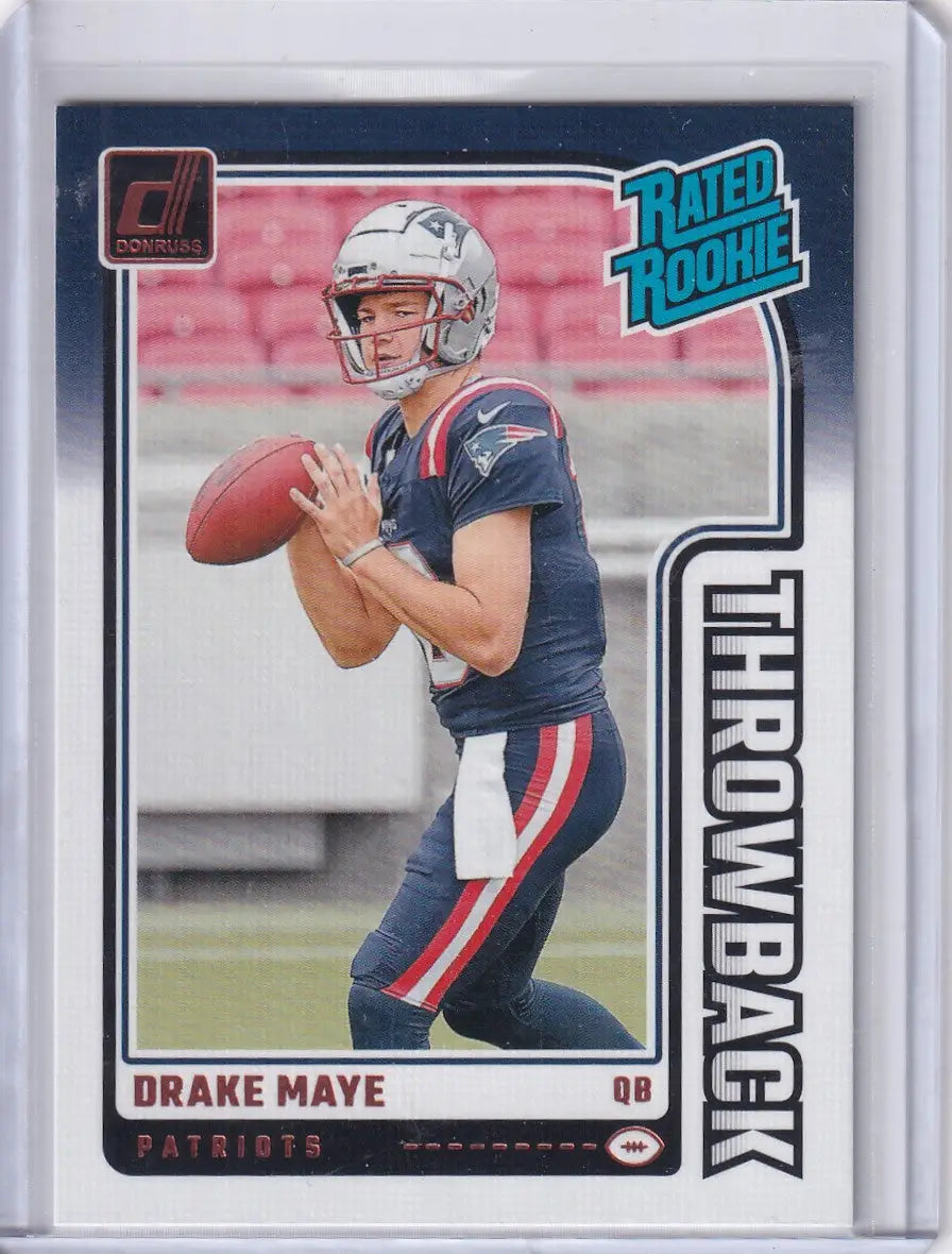 2024 Panini Donruss Throwback #49 Drake Maye - New England Patriots - Trading Card