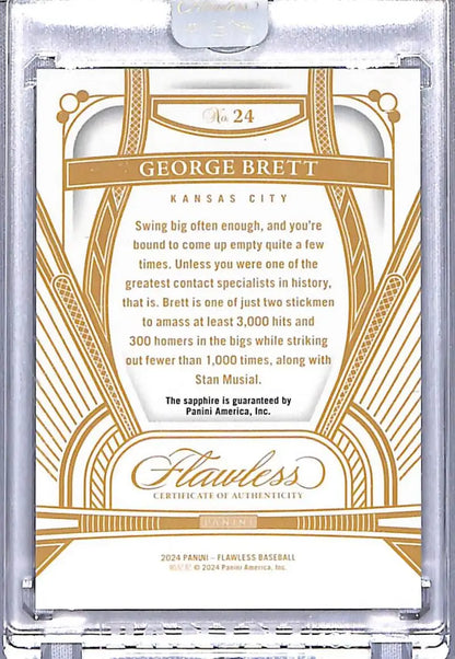 George Brett baseball card from Panini Flawless Blue 2024 Kansas City Royals