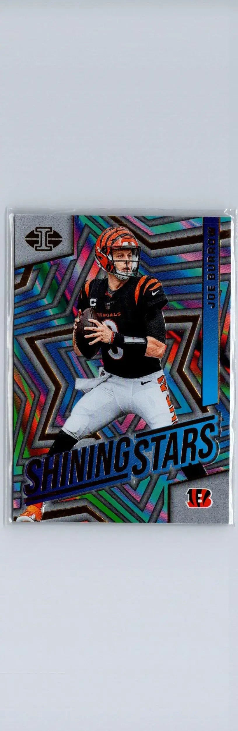 Joe Burrow Shining Stars football card from 2024 Panini Illusions collection