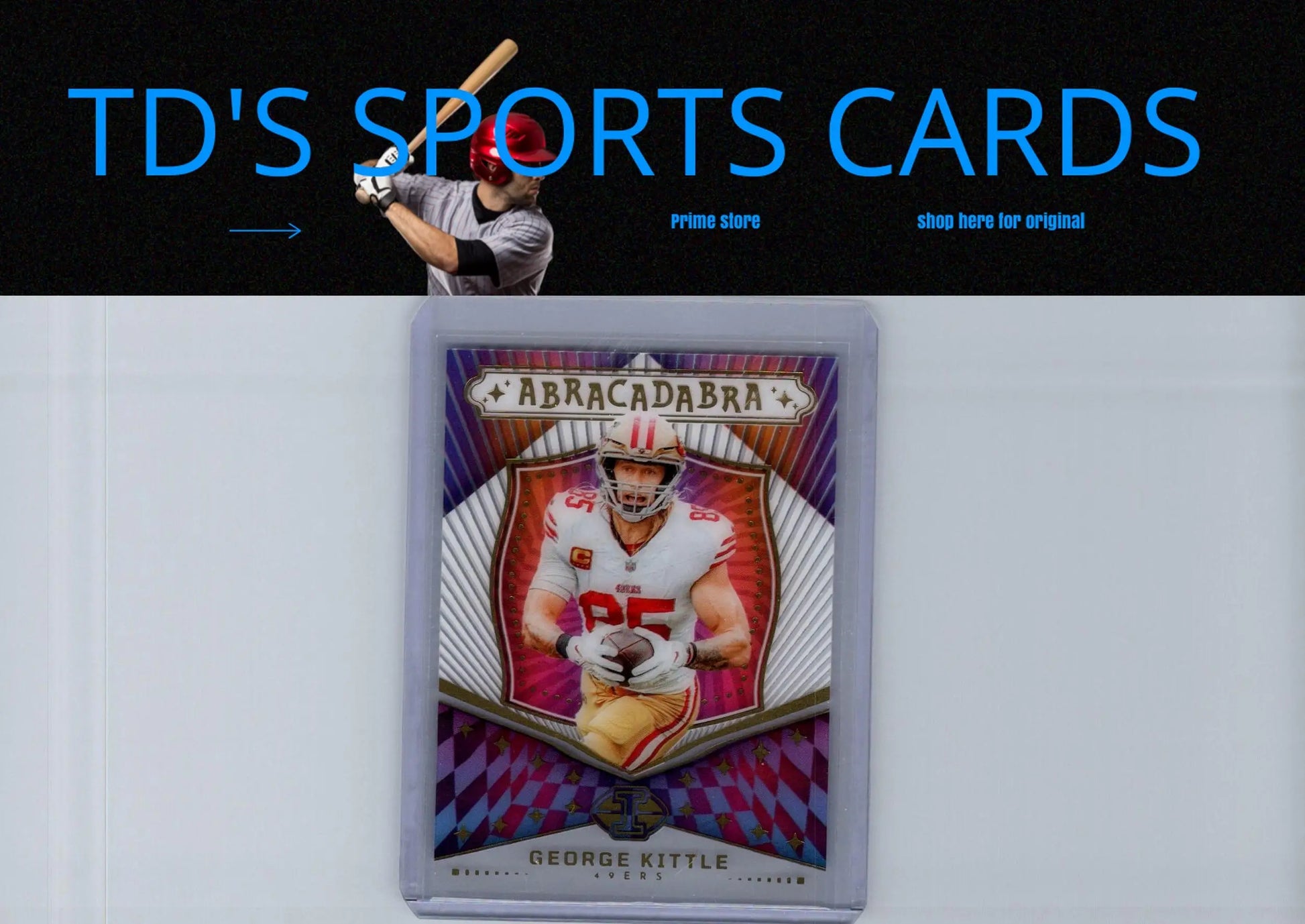 George Kittle football card from 2024 Panini Illusions George Kittle Abracadabra series