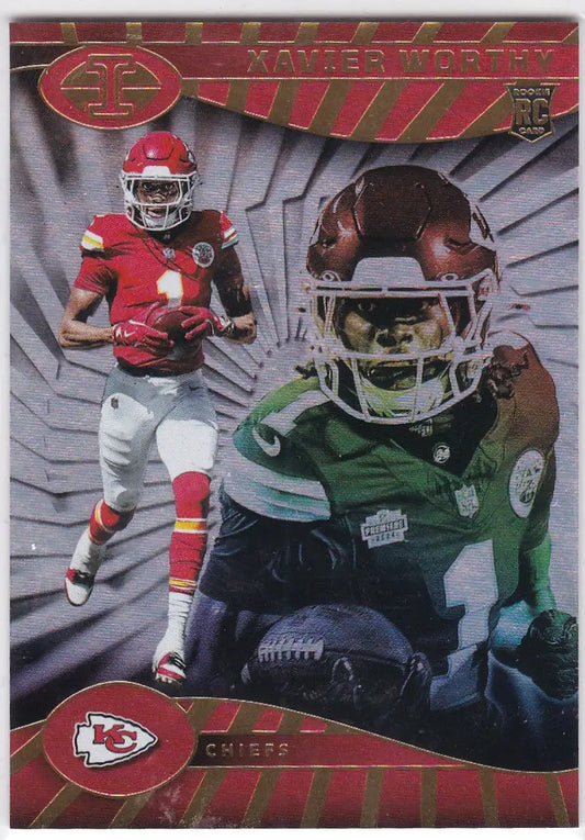 Xavier Worthy football card from 2024 Panini Illusions Kansas City Chiefs RC