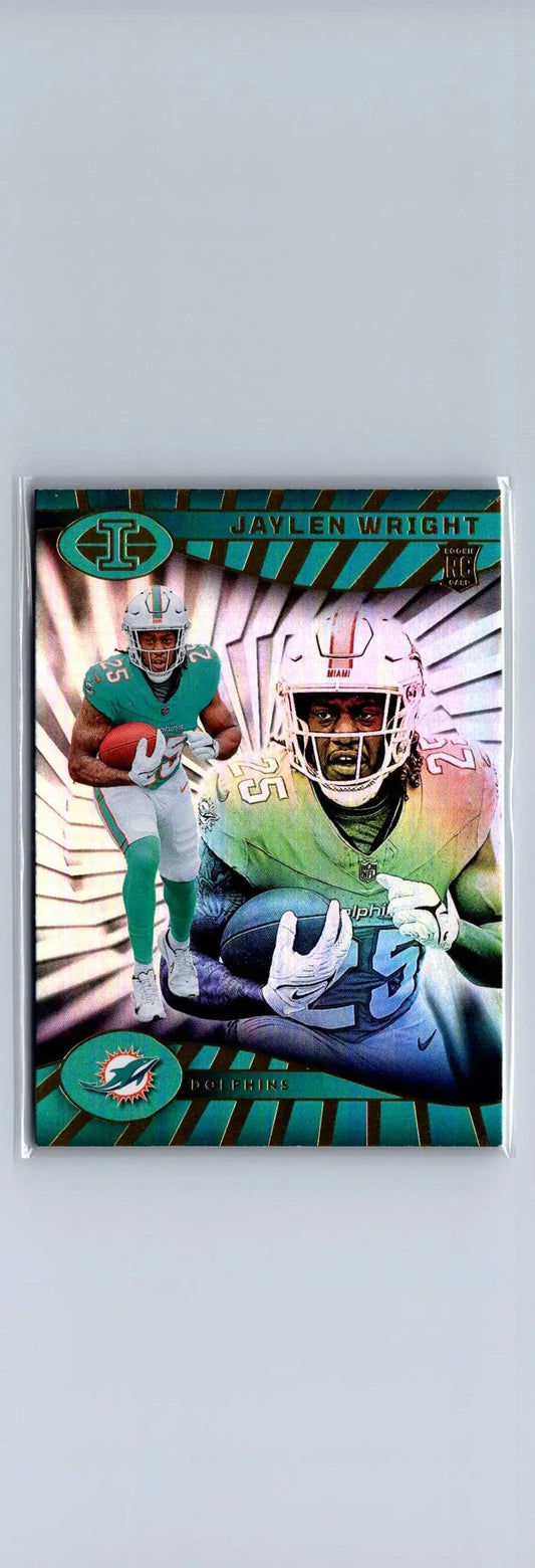 Jaylen Wright football card from 2024 Panini Illusions Yellow Diamond Trophy Collection
