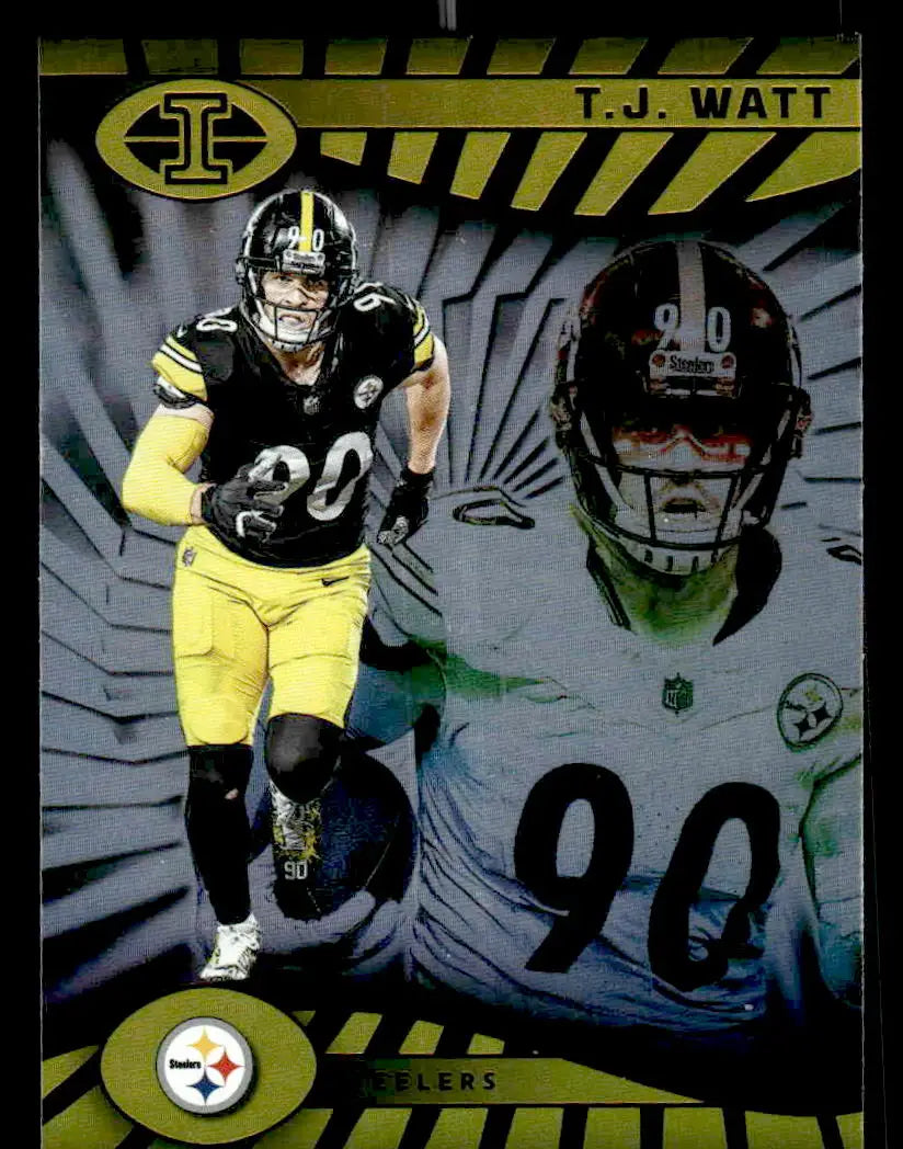 2024 Panini Illusions T.J. Watt football card featuring star linebacker