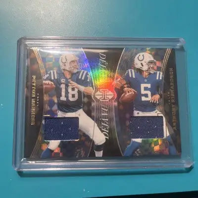 Peyton Manning and Anthony Richardson Panini Illusions trading card from 2024 Déjà Vu series