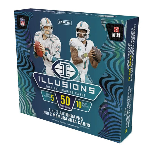 2024 Panini Illusions Football Hobby box with illusions football and patch autographs