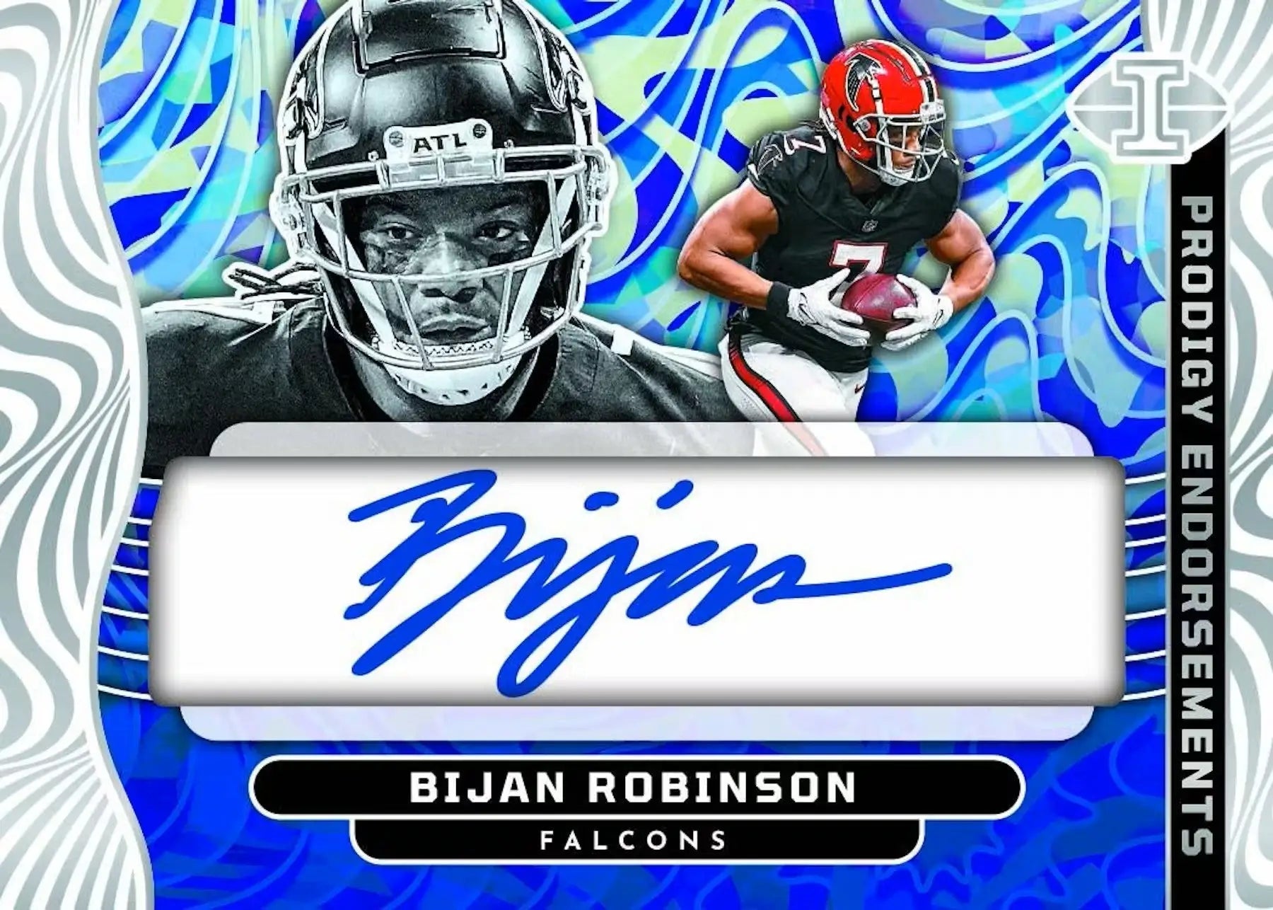 2024 Panini Illusions Football Bijan Robinson football card with patch autograph