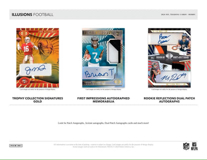 2024 Panini Illusions Football hobby with illusions football trading cards and patch autographs