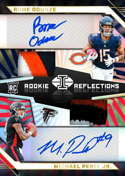2024 Panini Illusions Football Rookie Reflections Card with Patch Autographs