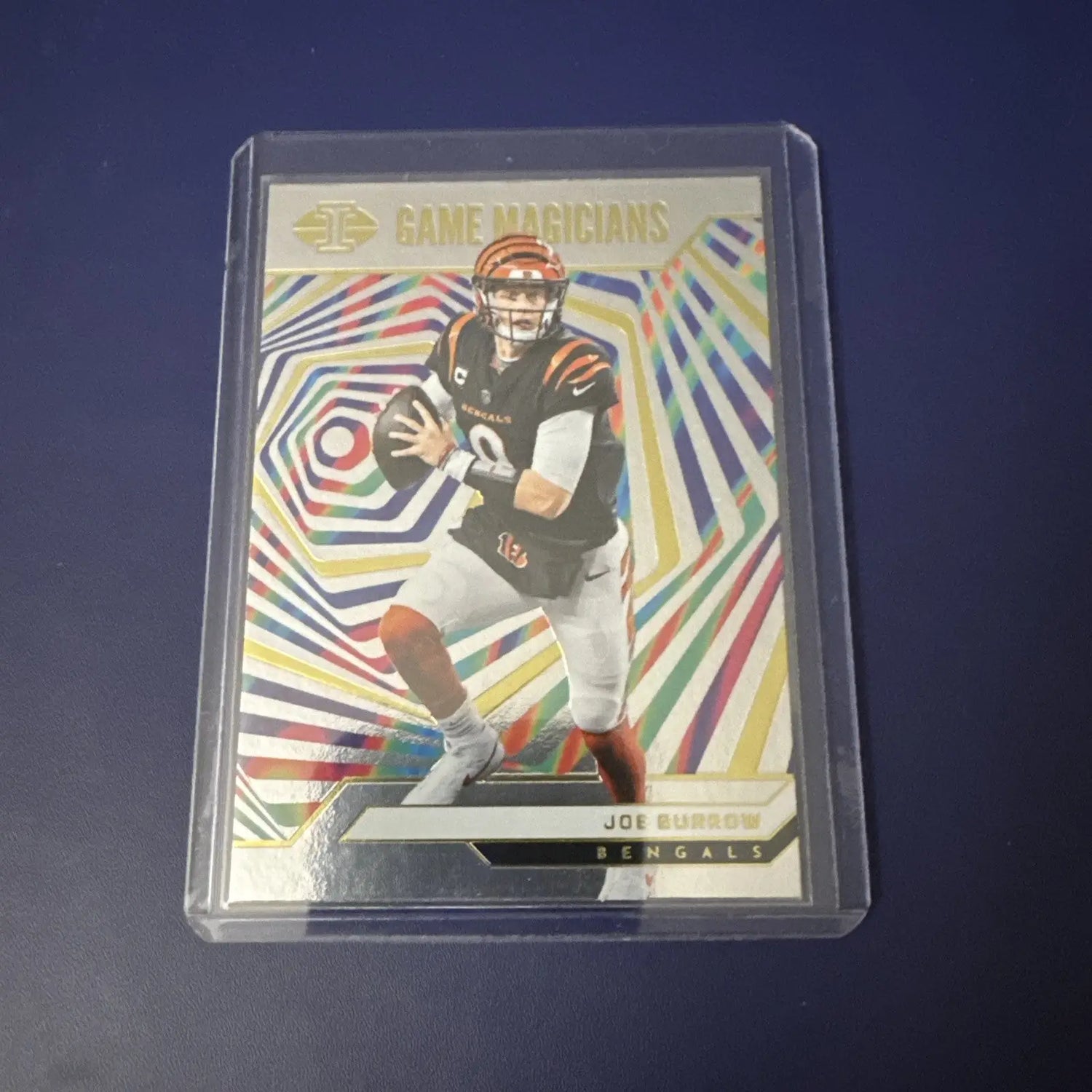 Panini Illusions Joe Burrow Game Magicians football trading card for 2024 Bengals